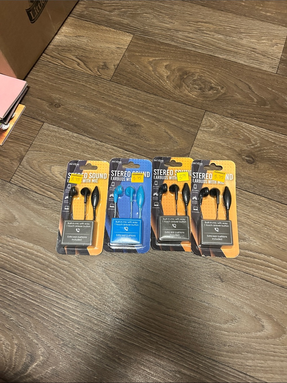 Stereo Sound Earbuds with Mic - Black & Blue